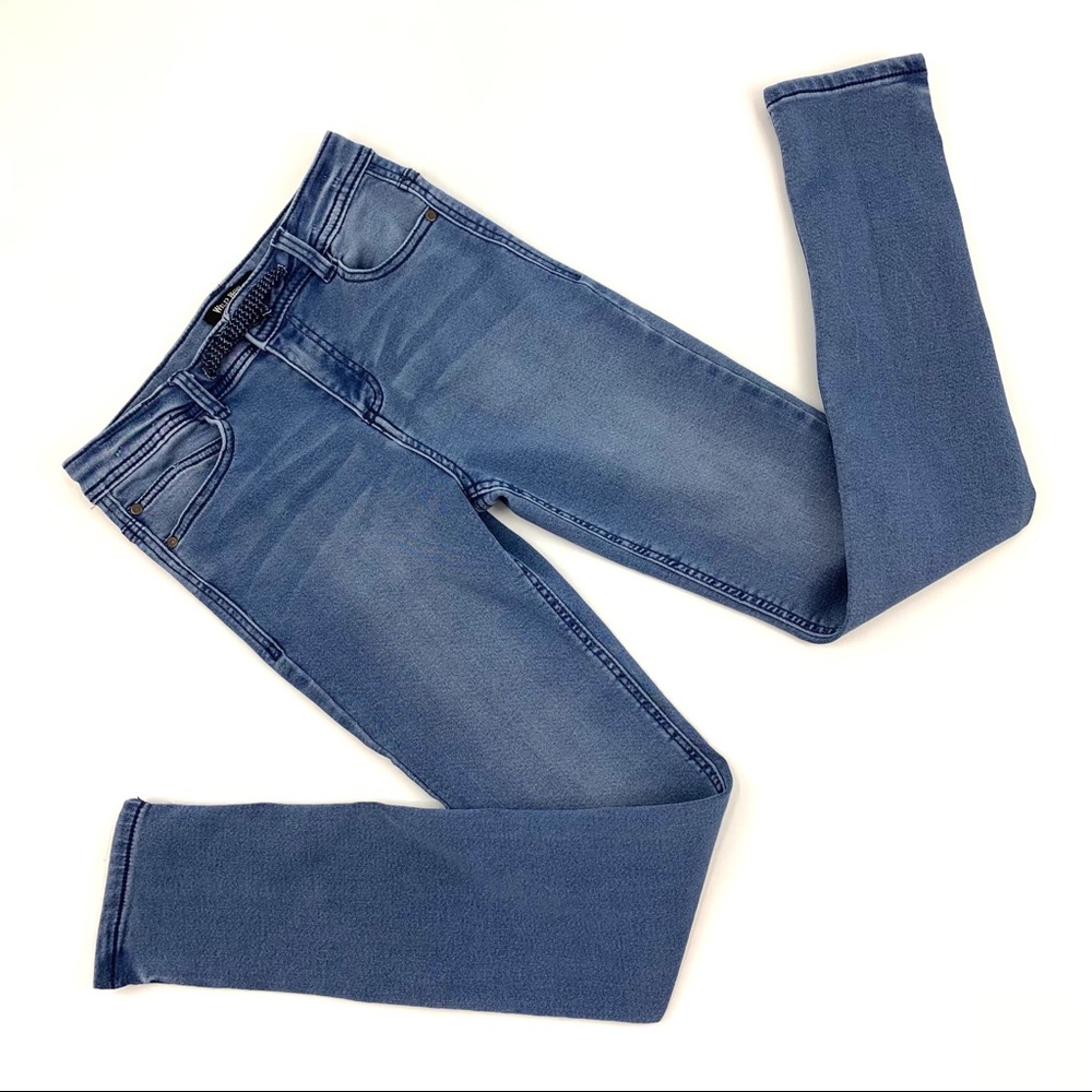 Wild Horse Boys' Slim Fit Adjustable Waist Stonewash Blue Jeans, 14